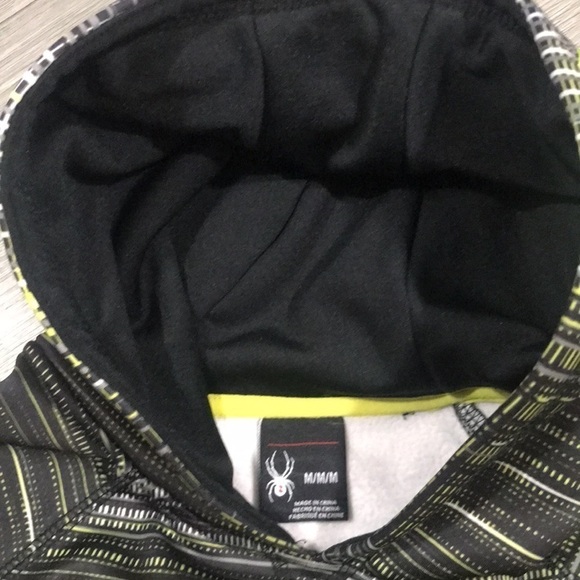 Spyder Black, White, & Yellow Screen Print Pull-Over Hoodie size M - Picture 7 of 10